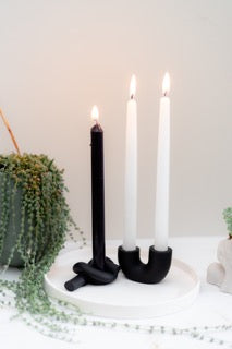 Black Dinner Candle Holder