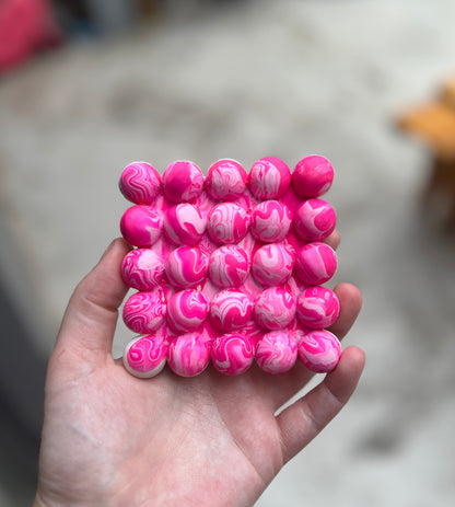 Neon Pink Bubble Coasters