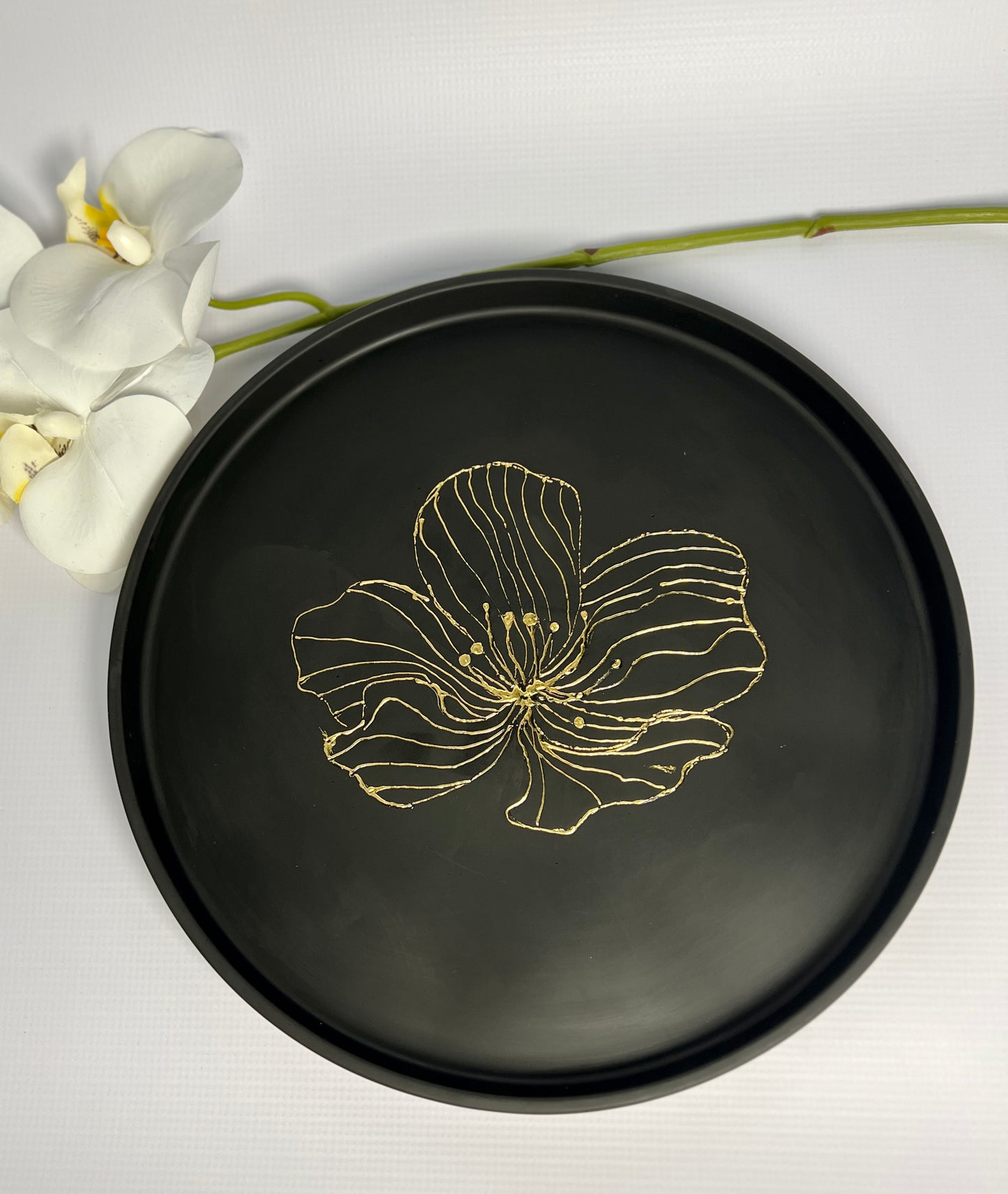 Gold Flower Tray